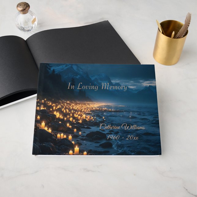 Livre D'or A sea of candlelights on the beach, condolence  (Créateur téléchargé)