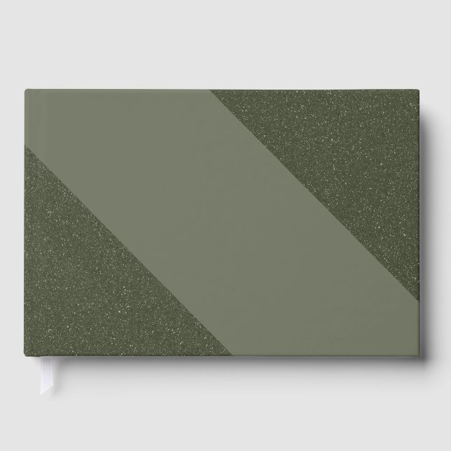 Livre d'or à texture en vert mousse diagonal - Dia (Recto)