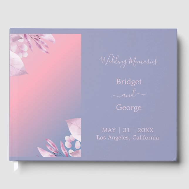 Livre D'or abstrait pastel cerisier fleur sakura mariage (Recto)