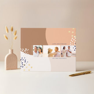Livre D'or Abstrait Trois photos Disposition Beige Anniversai