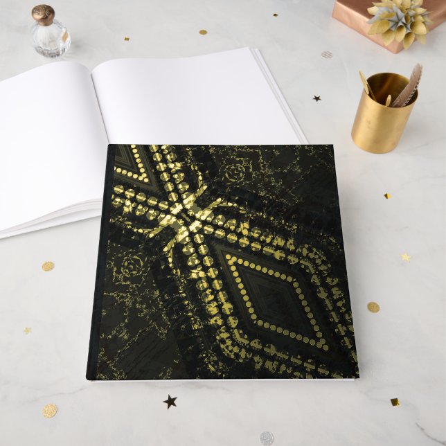 Livre D'or Acceptation | Texture de saumon noir (Recto ouvert)