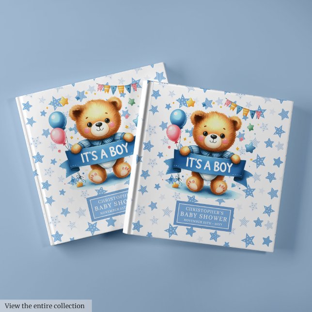 Livre D'or Adorable C’est un baby shower d’ours en peluche (Adorable It’s a boy teddy bear baby shower Guest Book )