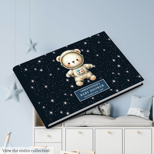 Livre D'or Adorable Teddy Bear Astronaut Baby shower garçon (Adorable Teddy Bear Astronaut Boy Baby Shower Guest)