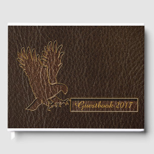 Livre D'or Aigle en cuir foncé