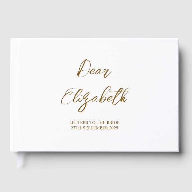 Livre D'or Album de lettres personnalisées pour la mariée, He (Recto)