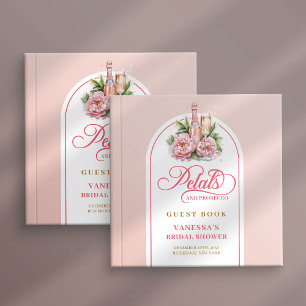 Livre D'or Album de mariage chic avec prosecco et pétales dor