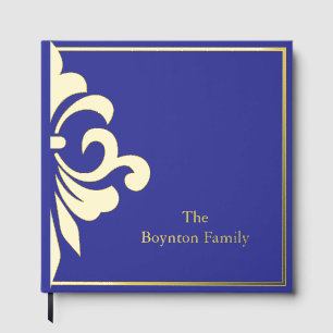 Livre D'or Album photo en feuille d'or Fleur de Lis Royal Scr