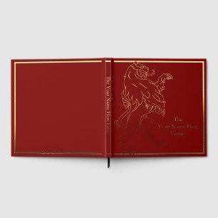 Livre D'or Album photo scrapbook en feuille d'or Lion Royal