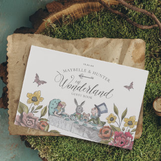 Livre D'or Alice In Wonderland Vintage Chic Storybook Mariage