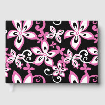 ALOHA HAWAII MOTIF EN NOIR ET ROSE