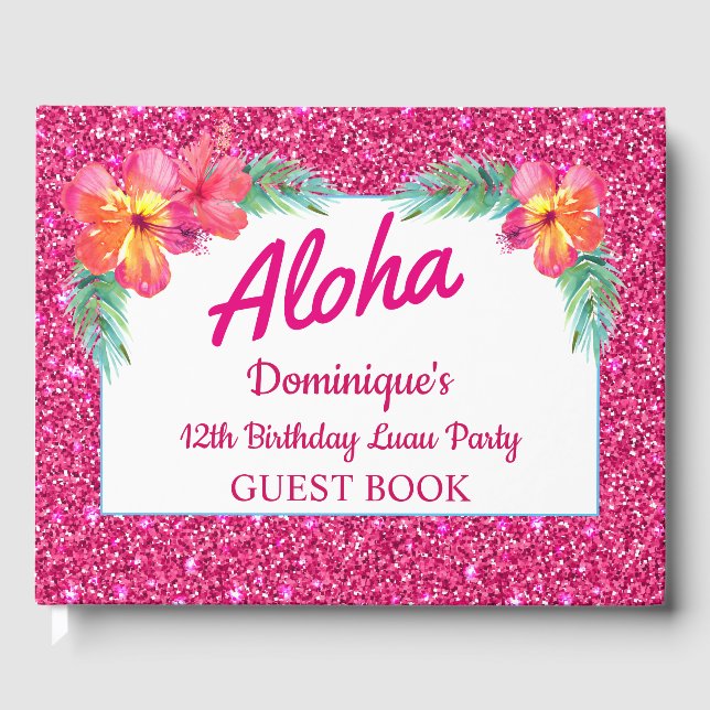 Livre D'or Aloha Luau Hawaiian Tropical Hibiscus Parties scin (Recto)