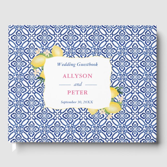 Livre D'or Amalfi Coast Lemons Carreaux Bleus Wedding shower (Recto)