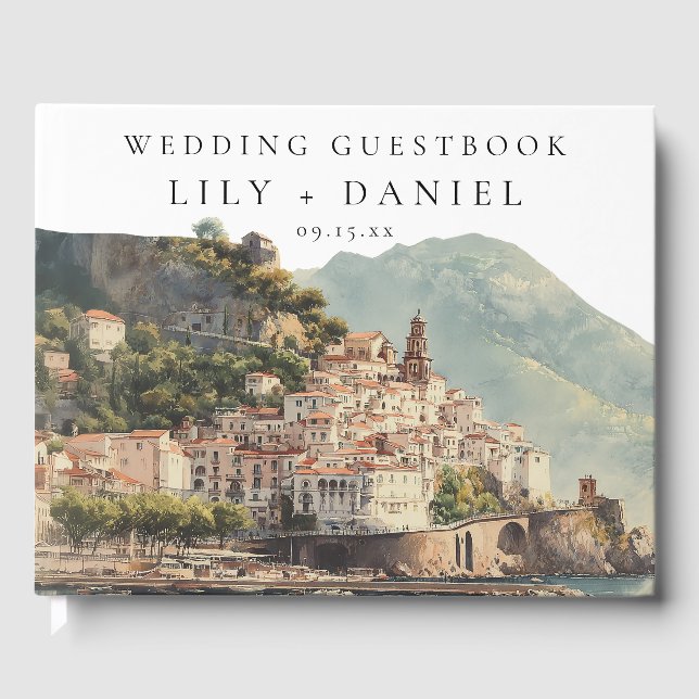 Livre D'or Amalfi Italian Watercolor Wedding (Recto)