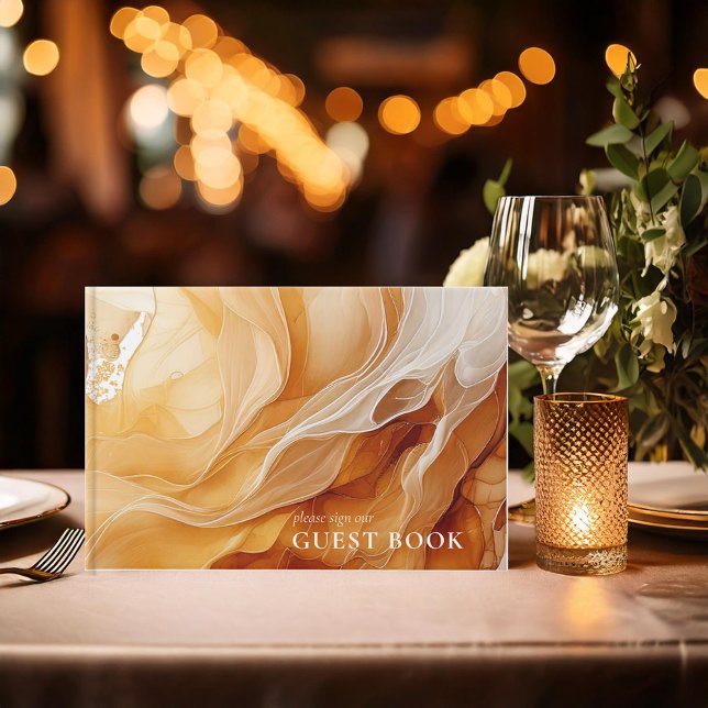 Livre D'or Amber Brandy Abstrait Ink Mariage ID1089 (Créateur téléchargé)