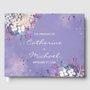 Livre D'or Ambiance romantique Lavande Aquarelle Florale Prin