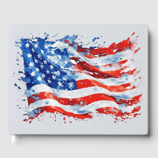 Livre D'or American Flag USA Watercolor 4 juillet