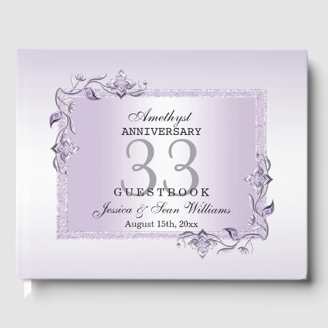 Livre D'or Amethyst Gem & Parties scintillant 33e anniversair (Recto)