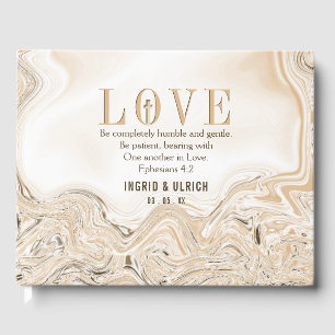 Livre D'or Amour Caramel Marbre Swirl Ephésiens Écritures 4:2