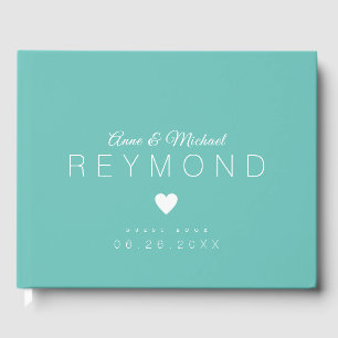 Livre D'or Amour coeur turquoise bleu mariage