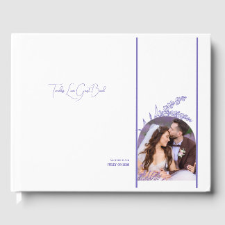 Livre D'or Amour intemporel fleurs pourpres & photo