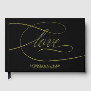 Livre D'or Amour Moderne Élégant Mariage de calligraphie