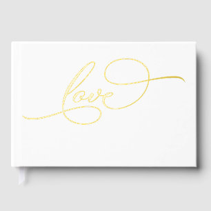 Livre D'or Amour Moderne Élégante Calligraphie Mariage