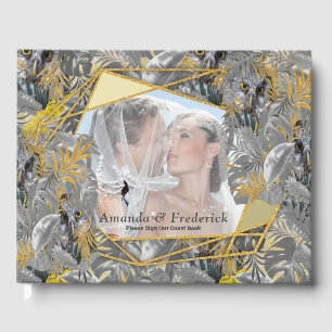 Livre D'or Amusant Expressif en feuille plante Jaune et Gris