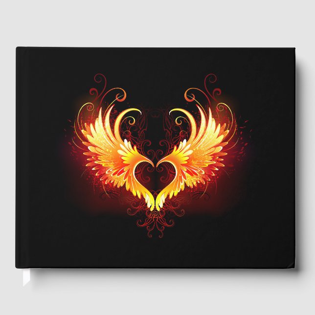 Livre D'or Angel Fire Heart with Wings (Recto)