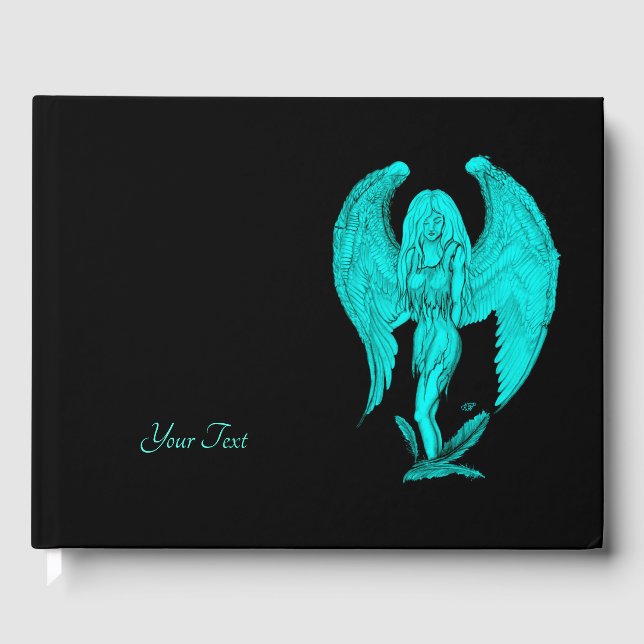 Livre D'or Angel, Noir et Vert design (Recto)