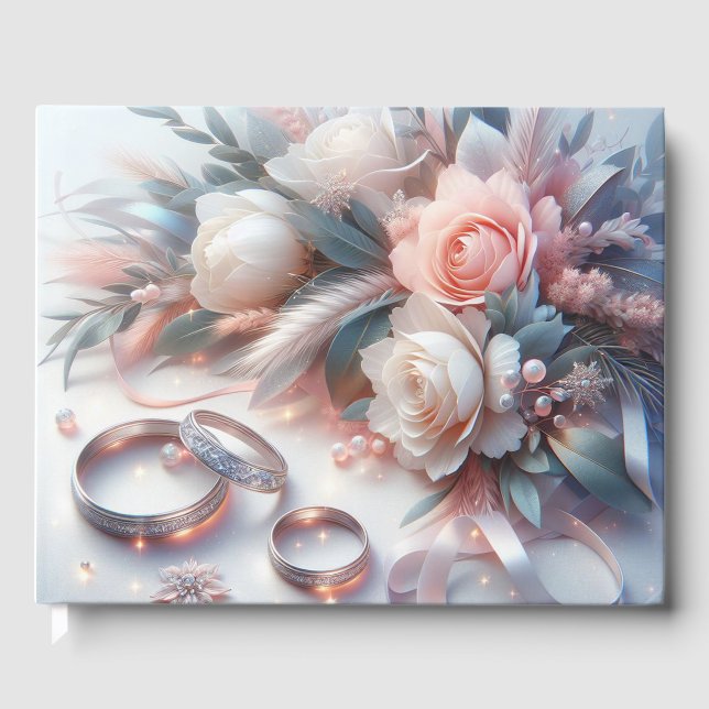 Livre D'or Anneaux et fleurs mariages (Recto)