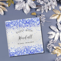 Livre d'or anniversaire argent royal bleu parties 