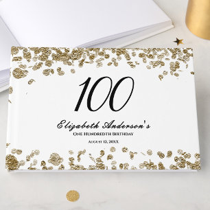 Livre D'or Anniversaire de 100 ans élégant minimaliste noir e
