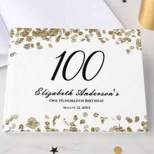 Livre D'or Anniversaire de 100 ans élégant minimaliste noir e