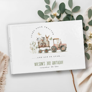 Livre D'or Anniversaire de enfant de tracteur pour animaux de