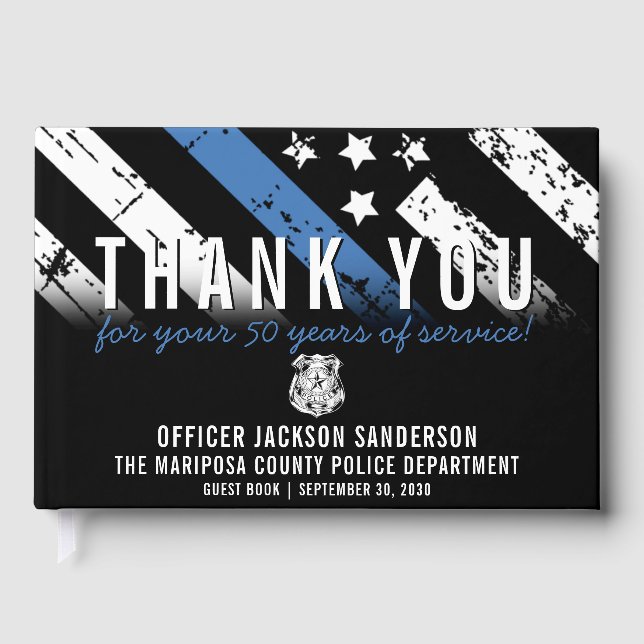 Livre D'or Anniversaire de la retraite de la police Ligne ble (Recto)