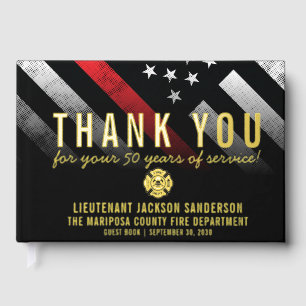 Livre D'or Anniversaire de la retraite des pompiers Ligne rou