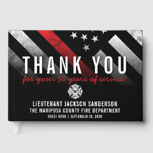 Livre D'or Anniversaire de la retraite des pompiers Ligne rou