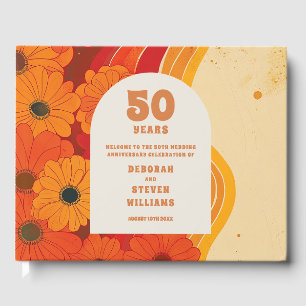 Livre D'or Anniversaire de Mariage Rétro Funky 50 ans