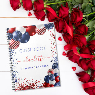 Livre d'or anniversaire drapeau rouge blanc bleu p