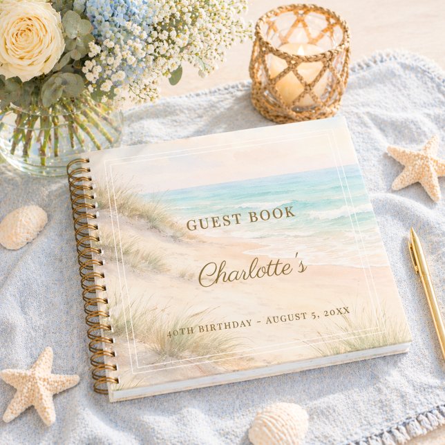 Livre d'or Anniversaire Eté Plage Côtière (Créateur téléchargé)