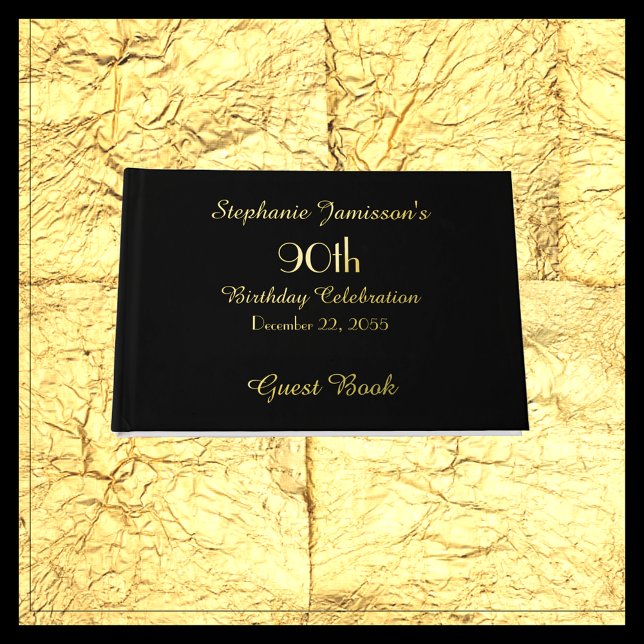 Livre D'or Anniversaire Gold FOIL sur Black Cover Memory (Créateur téléchargé)