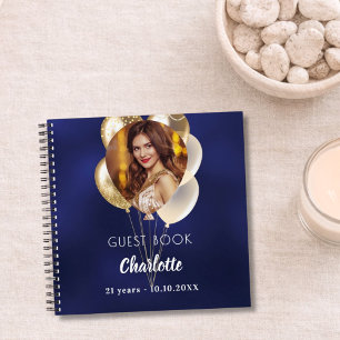 Livre d'or anniversaire marine bleu photo ballons 