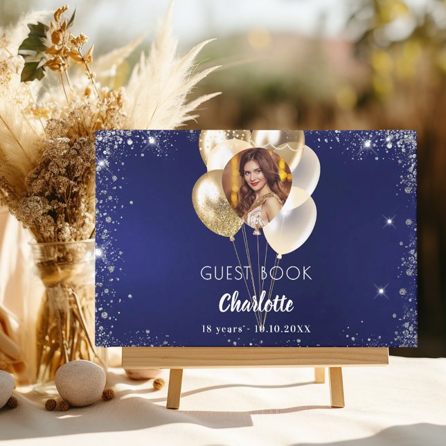 Livre d'or anniversaire marine bleu photo ballons  (Créateur téléchargé)