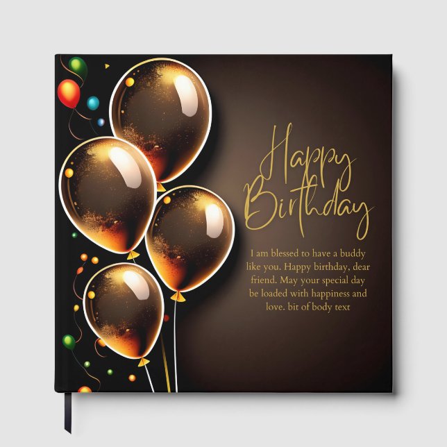 Livre D'or Anniversaire Noir et Or (Recto)