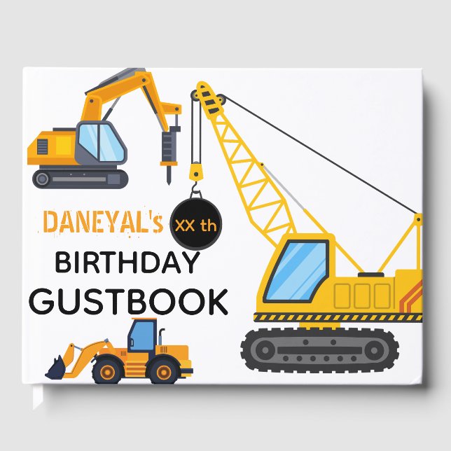 Livre D'or Anniversaire Simple de Construction Moderne pour E (Recto)