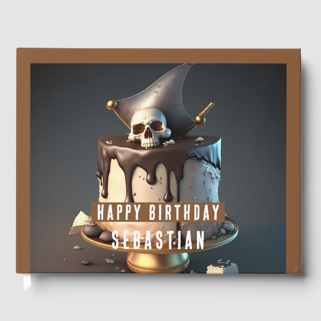 Livre D'or Anniversaire sur le thème du pirate (Recto)