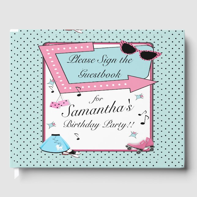 Livre D'or Any Age, 1950 Retro Birthday Guest Book (Recto)