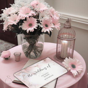 Livre D'or Aquarelle Blush Rose Daisies
