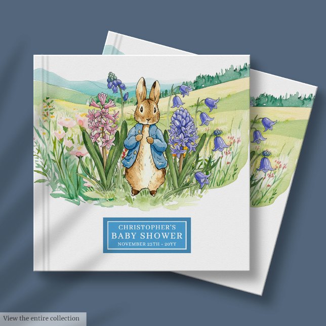 Livre D'or Aquarelle douce Baby shower Peter Rabbit (Sweet Watercolor Peter Rabbit Baby Shower Guest Book)