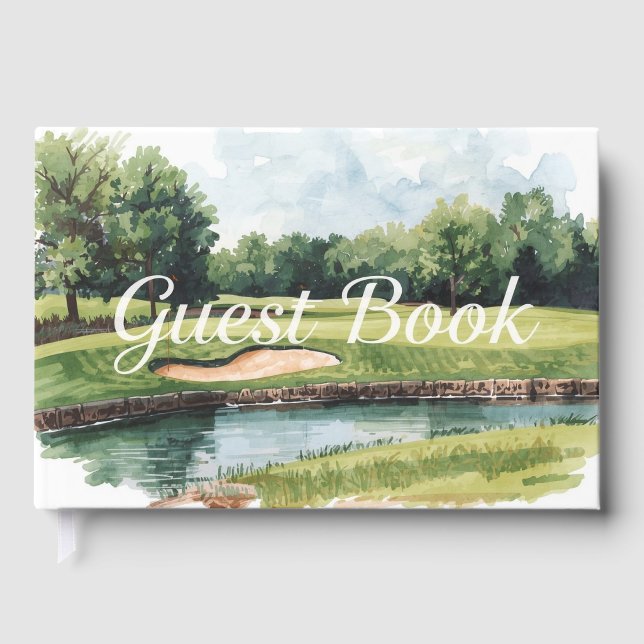 Livre D'or Aquarelle du terrain de golf (Recto)